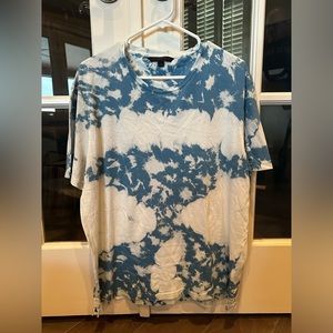 john varvatos, blue and white shirt, male, large